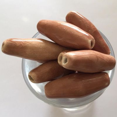 African Ceramic Tube - Tan 30mm