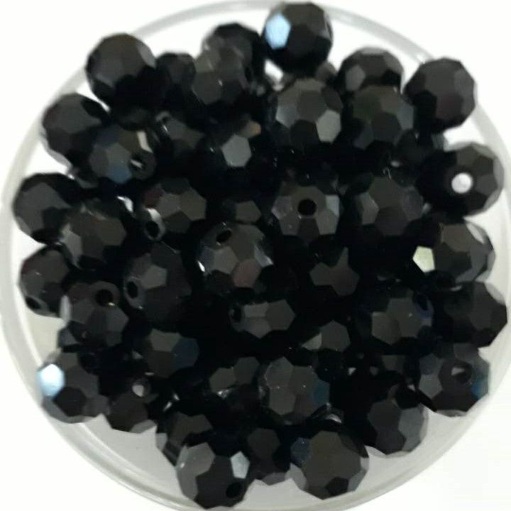 Chinese Crystal Cushion - Black 6mm