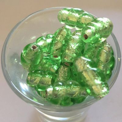 Czech Foil Twist - Peridot 16x8mm