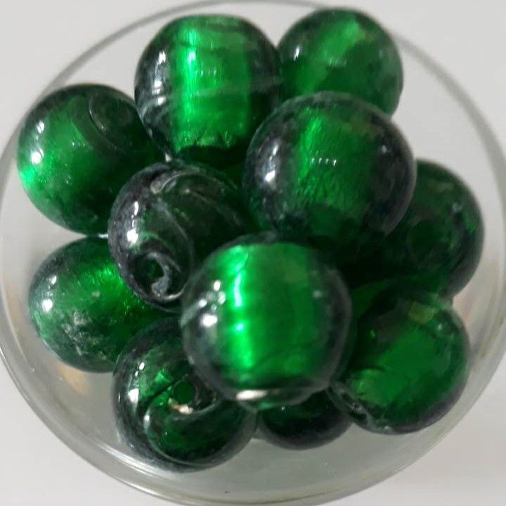 Chinese Foil Round - Green 12mm