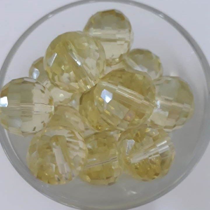 Chinese Crystal Round Facet - Lemon 12mm