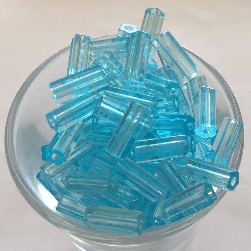 Czech Hex - Aqua 10x4mm