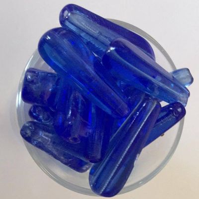 Antique Afghanistan Glass Drop - Sapphire