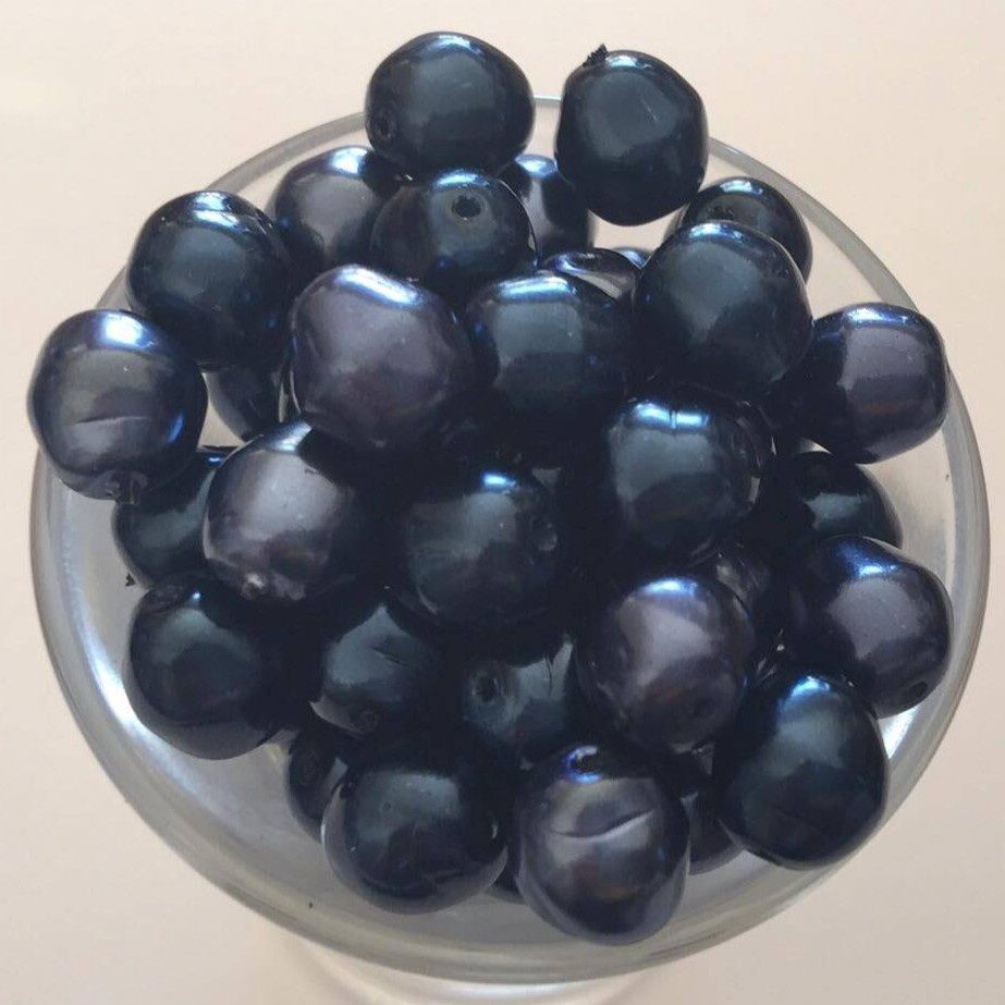 Czech GB Baroque Pearl - Midnight Blue 8x7mm