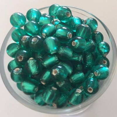 Czech Foil Round - Teal 6mm