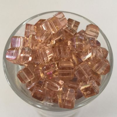 Chinese Faceted Cube - Dusk Peach Clarit 6mm