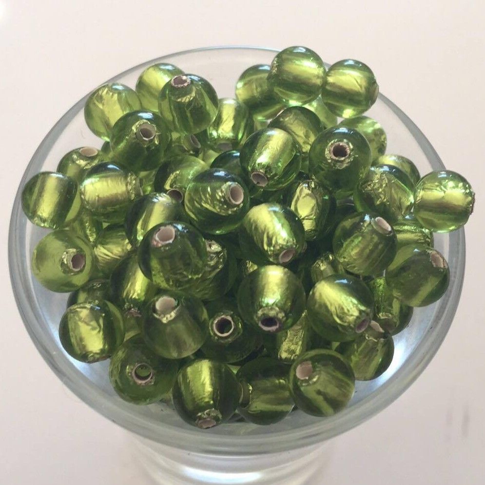 Czech Foil Round - Olive 6mm