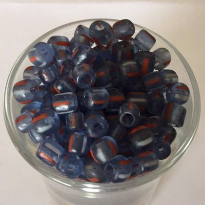 Javanese Glass - Blue Small Stripey 5mm