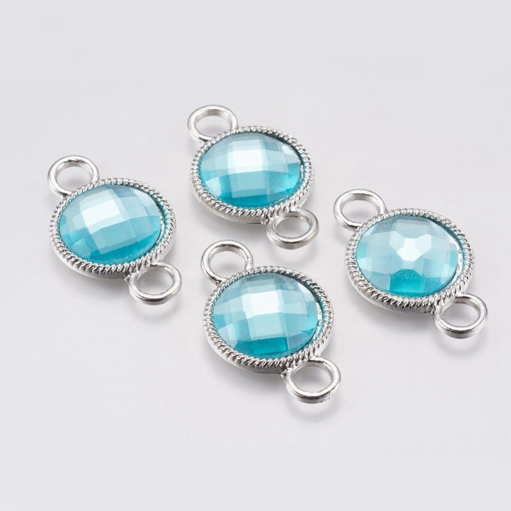 Glass Links - Sky Blue 34x20mm