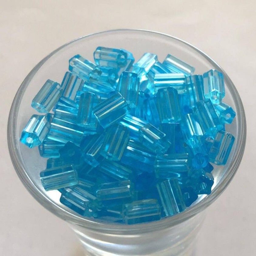 Czech Hex - Aqua 6x4mm