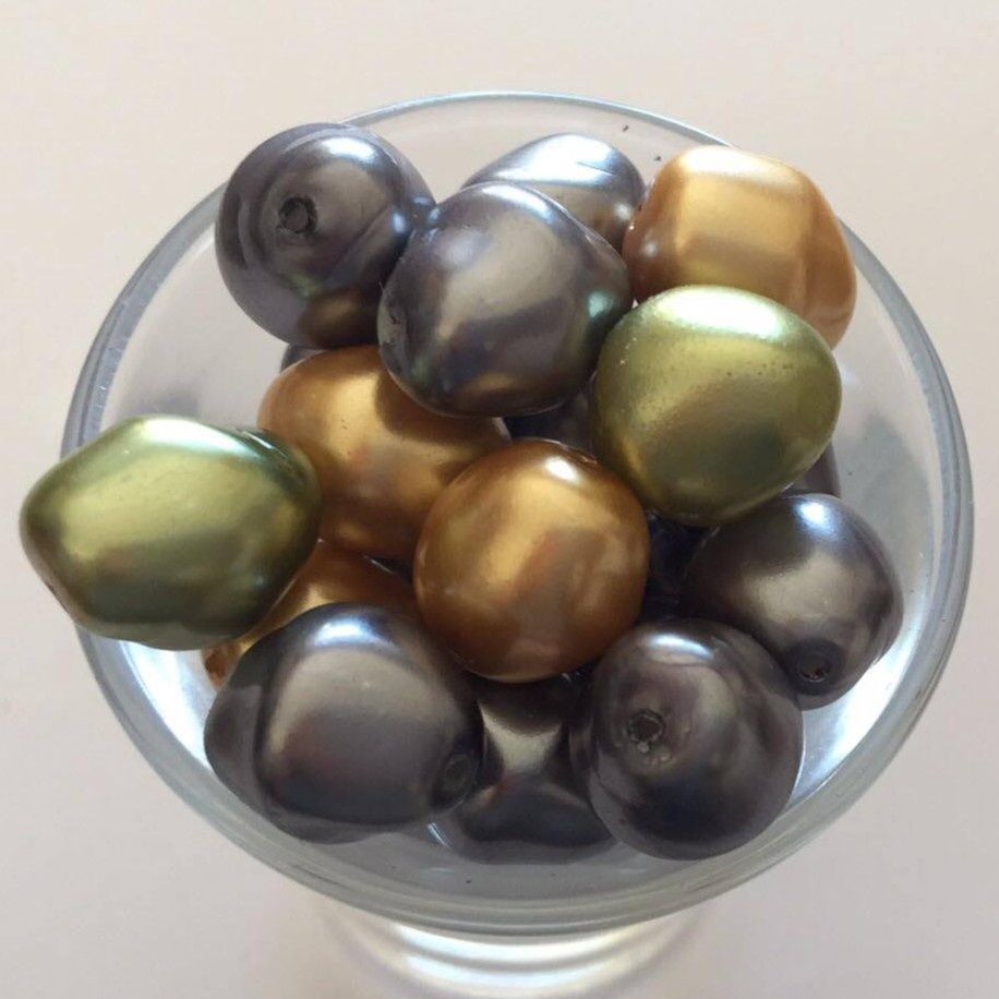 Czech GB Baroque Pearl - Tri Mix 13x11mm