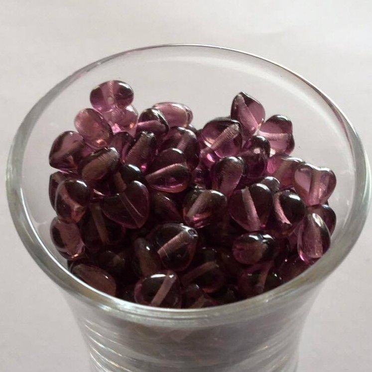 Czech Heart - Dark Amethyst 6mm
