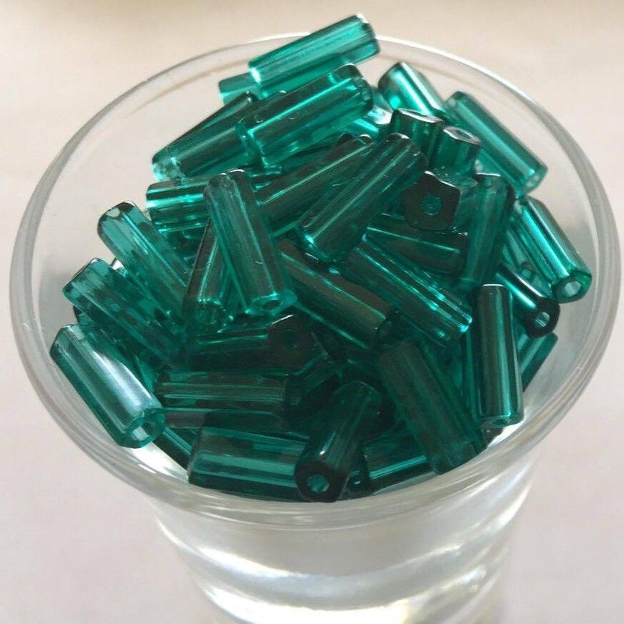 Czech Hex - Emerald 10x4mm