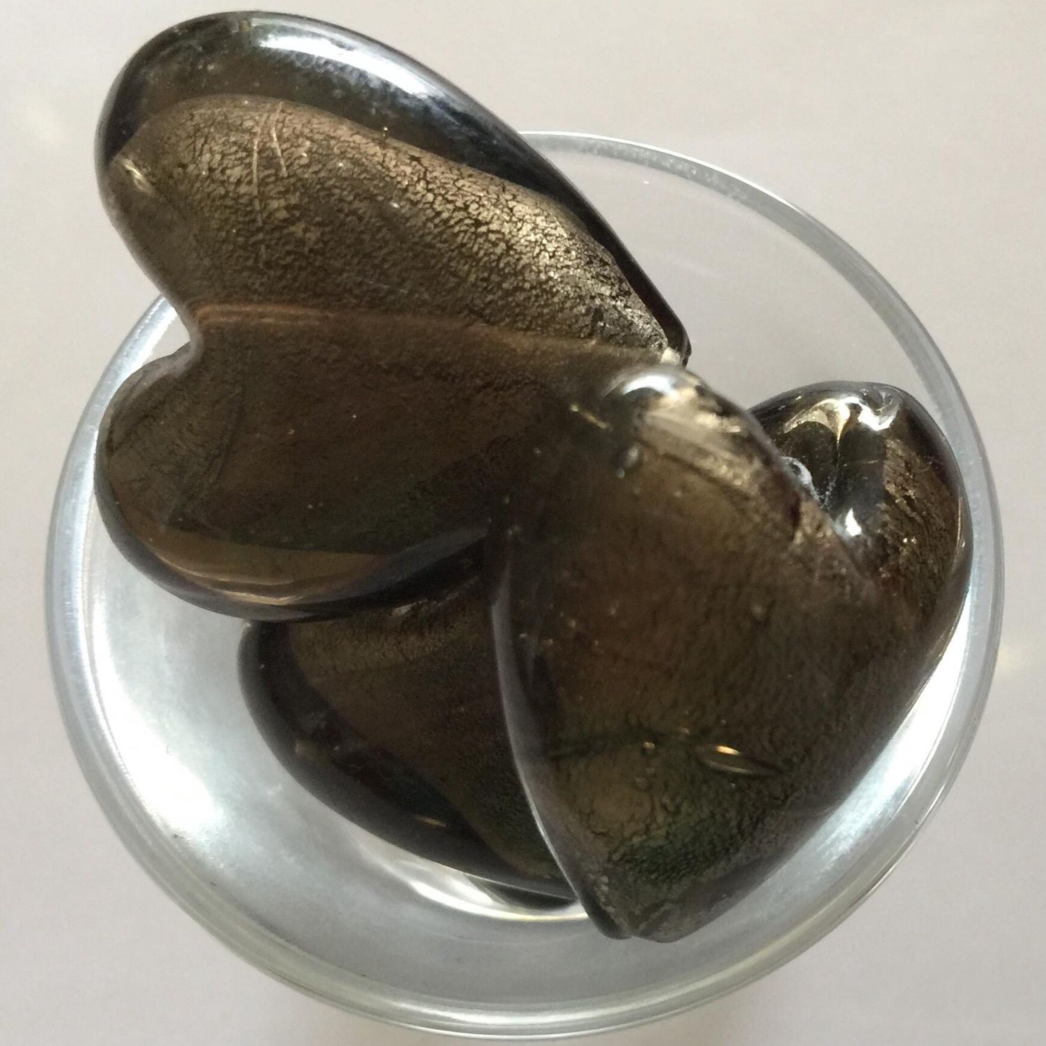 Chinese Foil Heart - Black Diamond 28mm