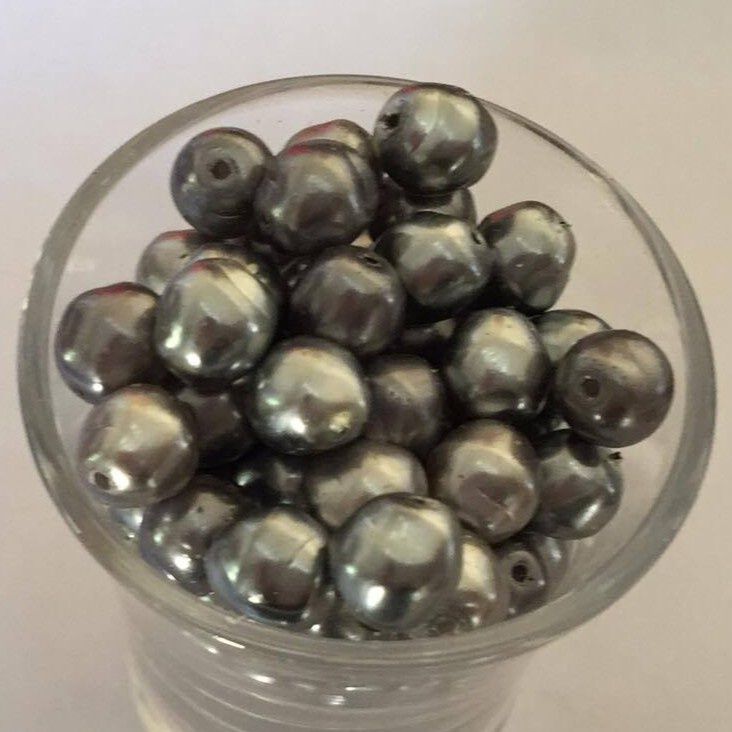 Czech GB Baroque Pearl - Silver 8x7mm