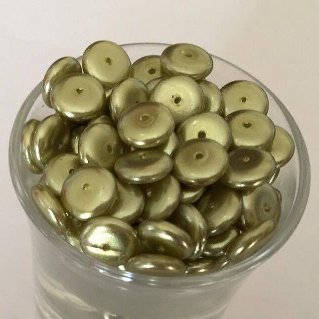Czech GB Pearl Disc - Olive 8mm