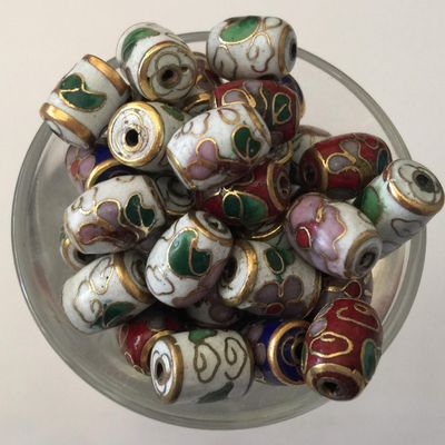 Cloisonne Barrel - Assorted 10mm