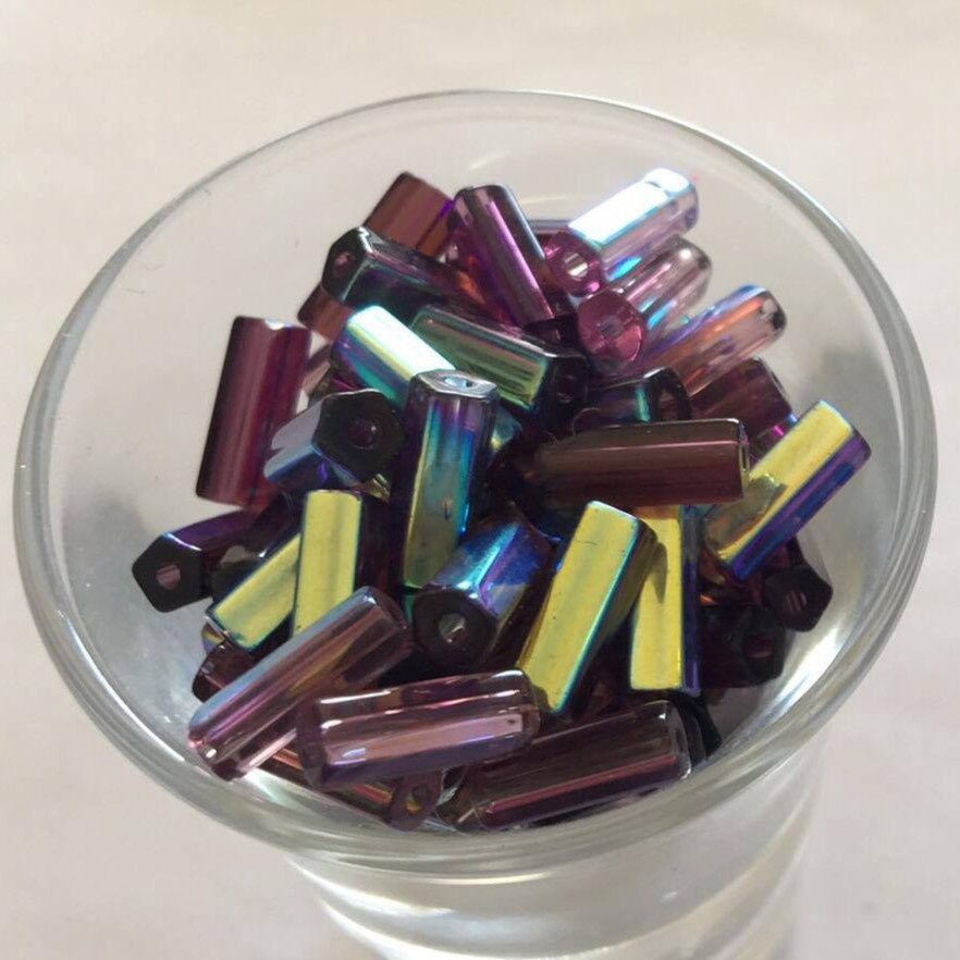 Czech Hex - Dark Amethyst AB 10x4mm