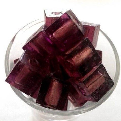 Chinese Foil Cube - Amethyst 12mm