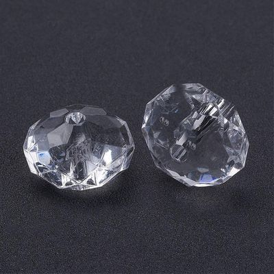 Faceted Rondelle Acrylic - Clear 23x15mm