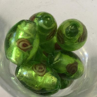 Chinese Foil Rose Oval - Lime 15mm