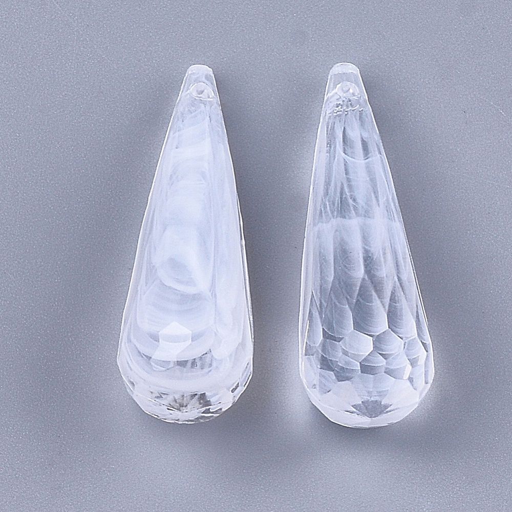 Syn Gemstone Large Teardrop - White 32.5x10.5mm