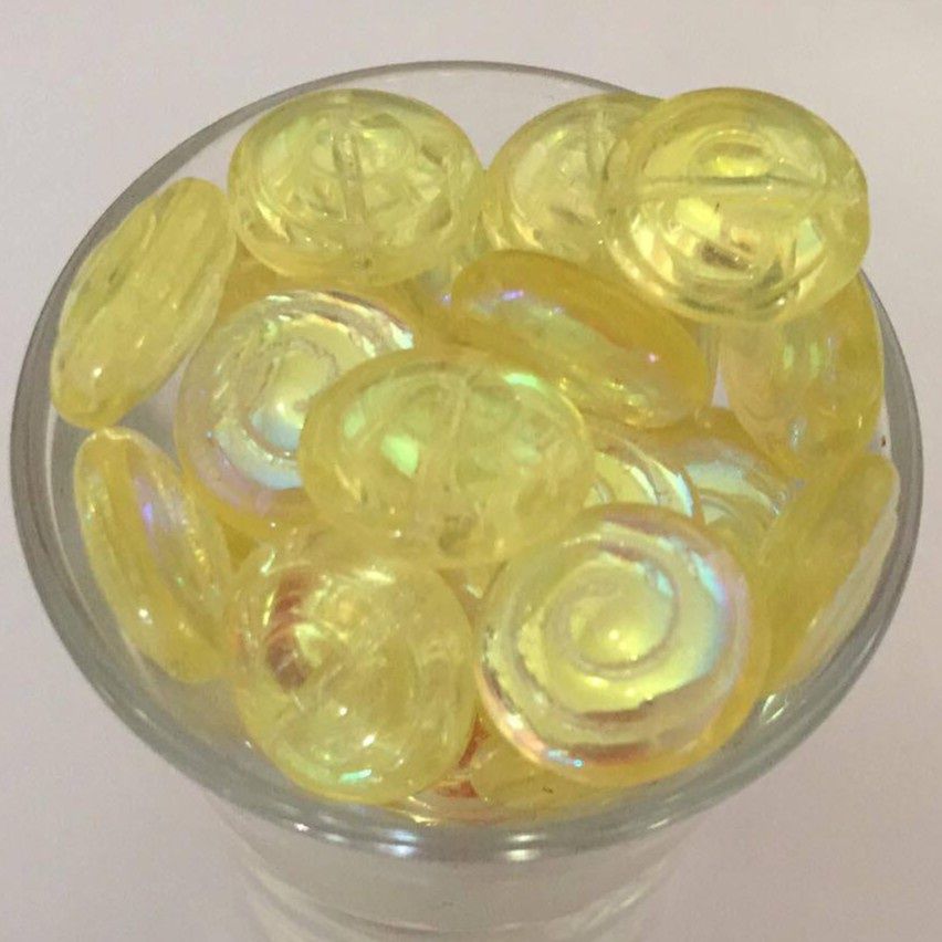 Czech Flat Spiral - Jonquil 12mm