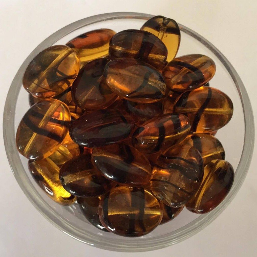 Czech Flat Oval - Tortoise 12mm