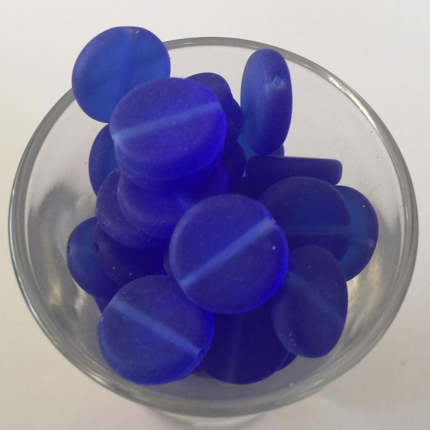 Czech Flat Disc - Matt Blue 12mm