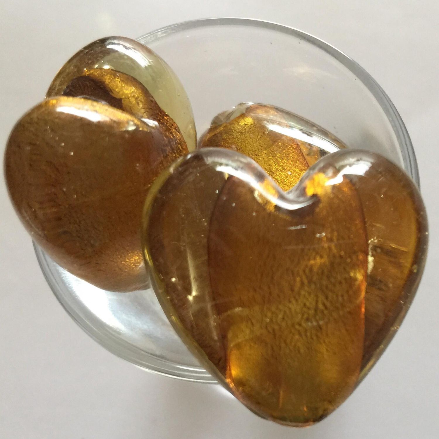 Chinese Foil Heart - Ginger 28mm