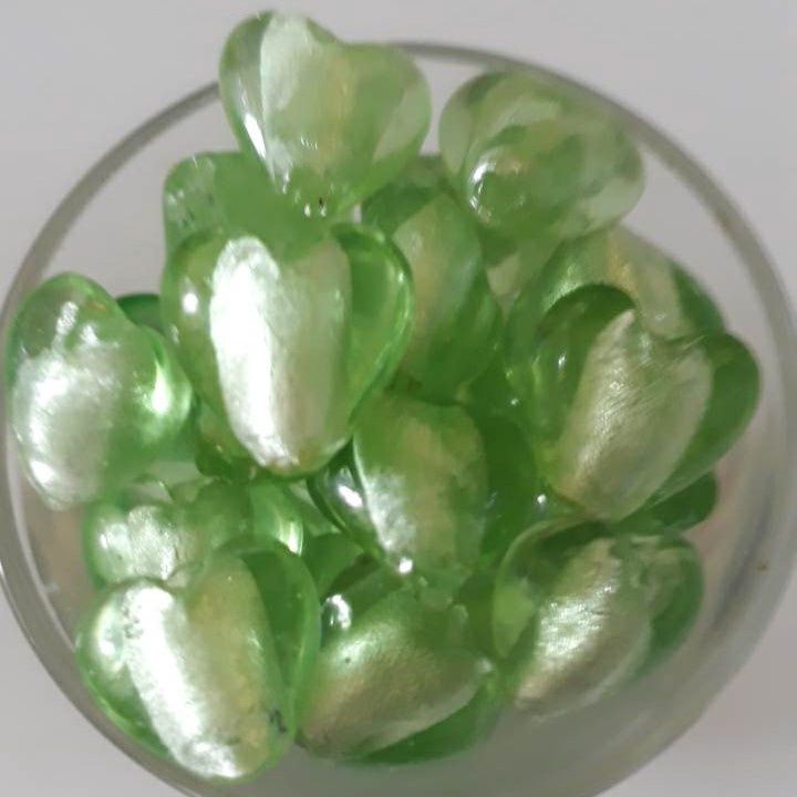 Chinese Foil Heart - Chrysolite 12mm