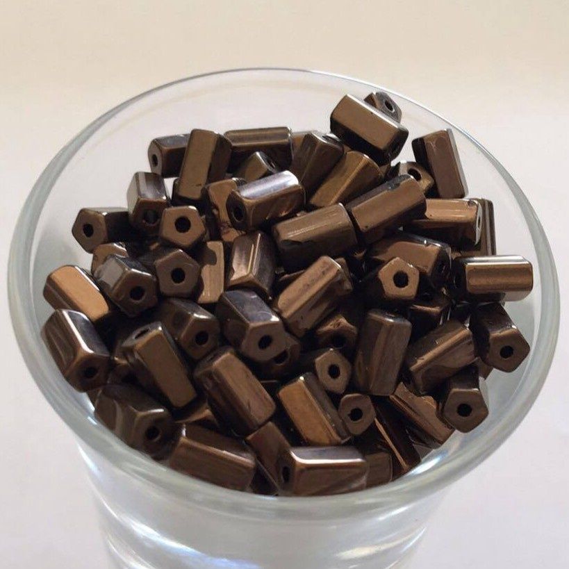 Czech Hex - Bronze 6x4mm