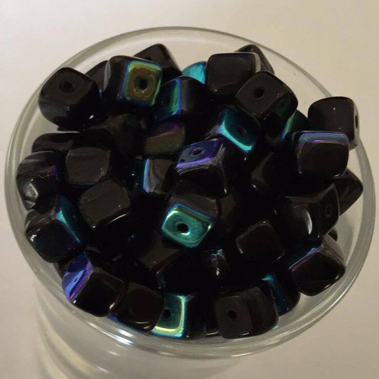 Czech Cube - Black AB 5x7mm