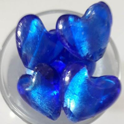 Chinese Foil Heart - Dark Sapphire 20mm