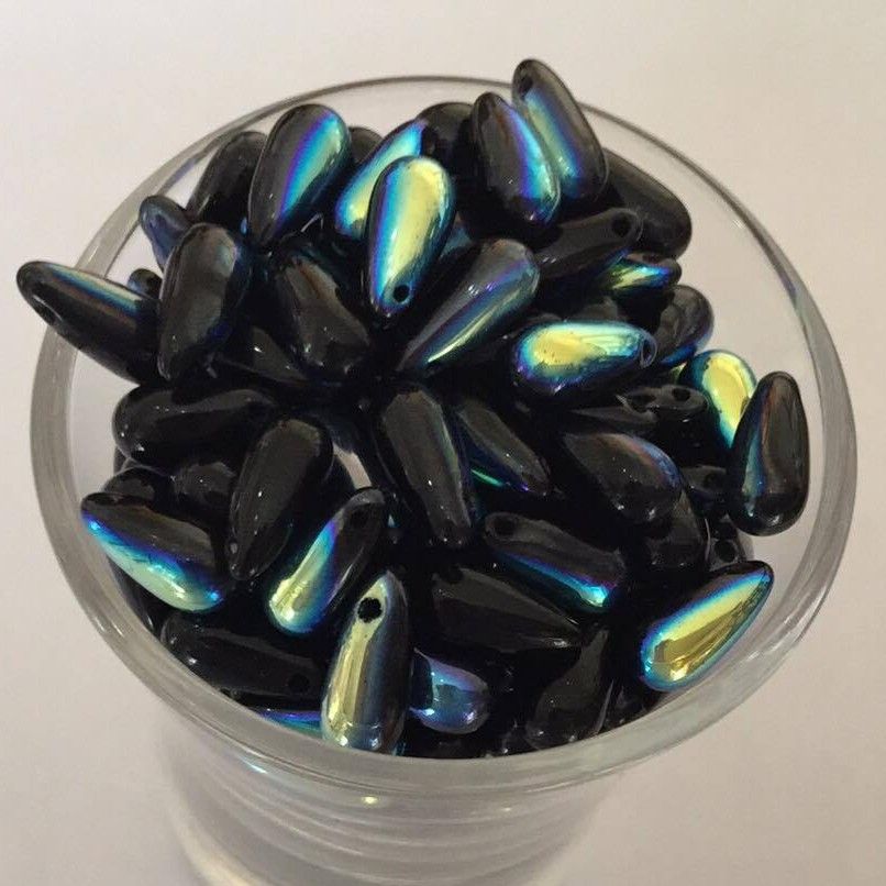 Tear Drop - Black AB 10x5mm