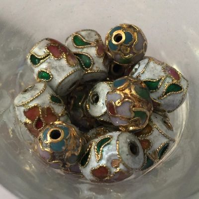 Cloisonne Barrel - Assorted 8-10mm