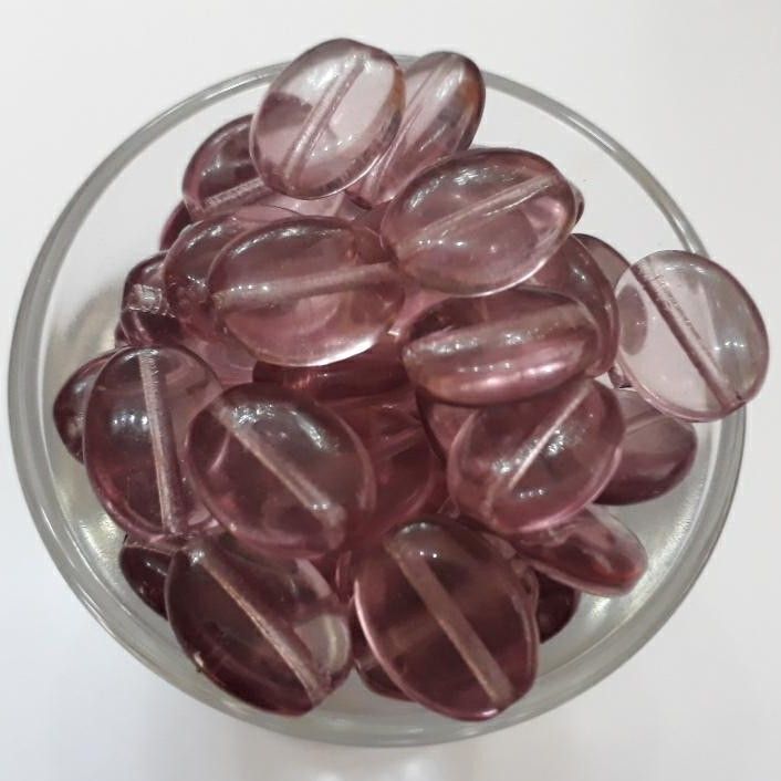Czech Flat Oval - Light Amethyst 12mm