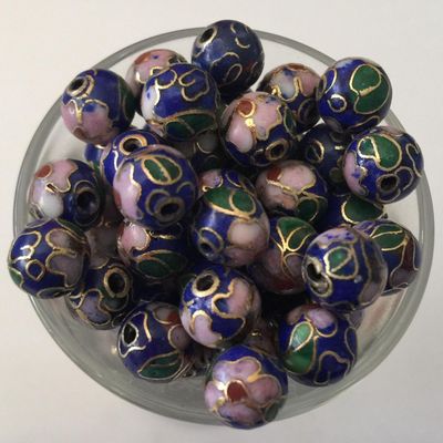 Cloisonne Round - Blue 8mm