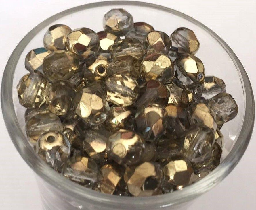 Czech Facet - Light Gold Helio 6mm