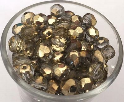 Czech Facet - Light Gold Helio 6mm