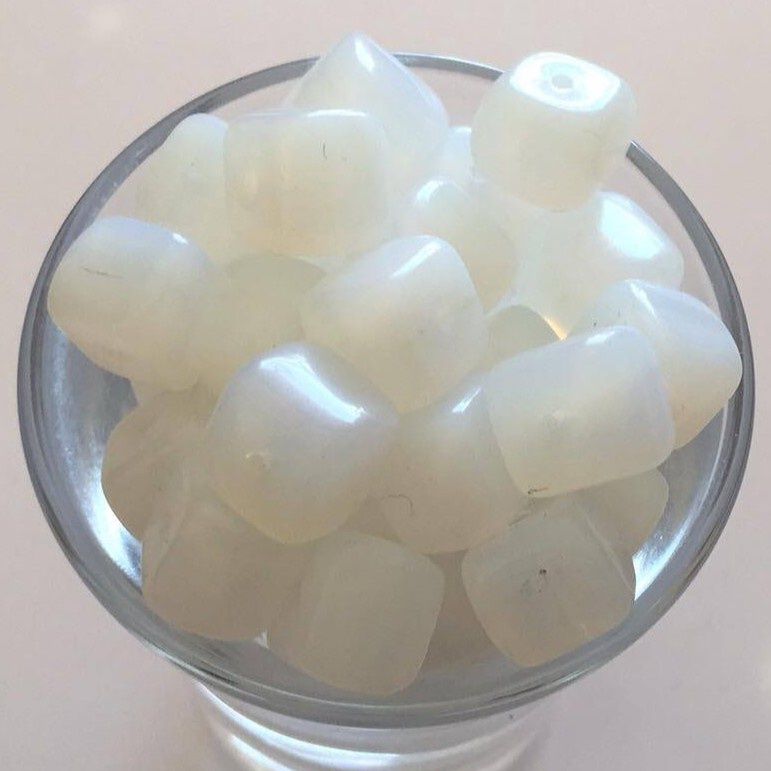 Czech Cube - White Opal 8x11mm