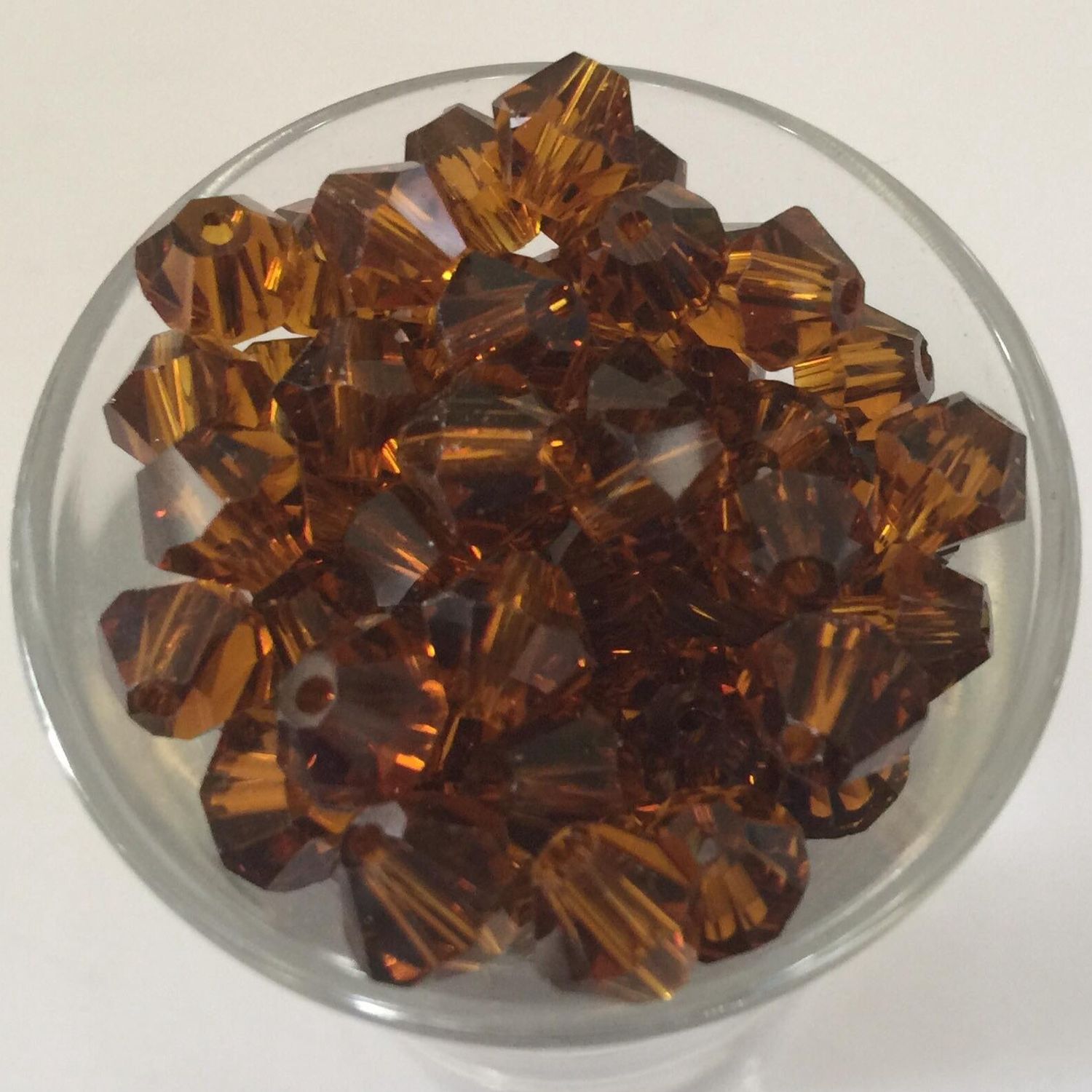 Chinese Crystal Bicone - Smoked Topaz 8mm