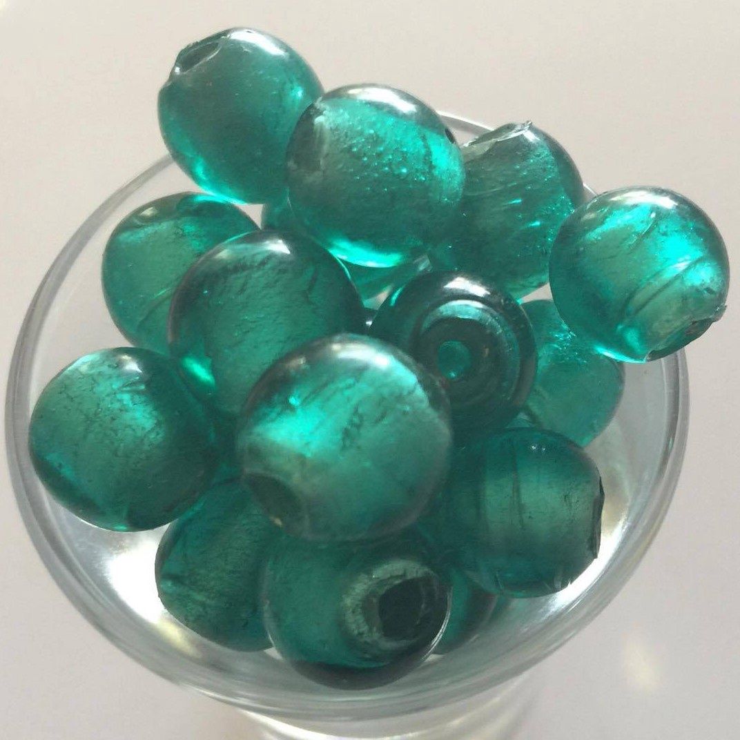 Chinese Foil Round - Dark Teal 10mm