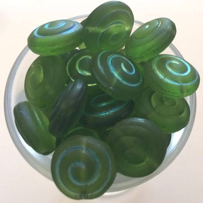 Czech Flat Spiral - Matt Lime 12mm