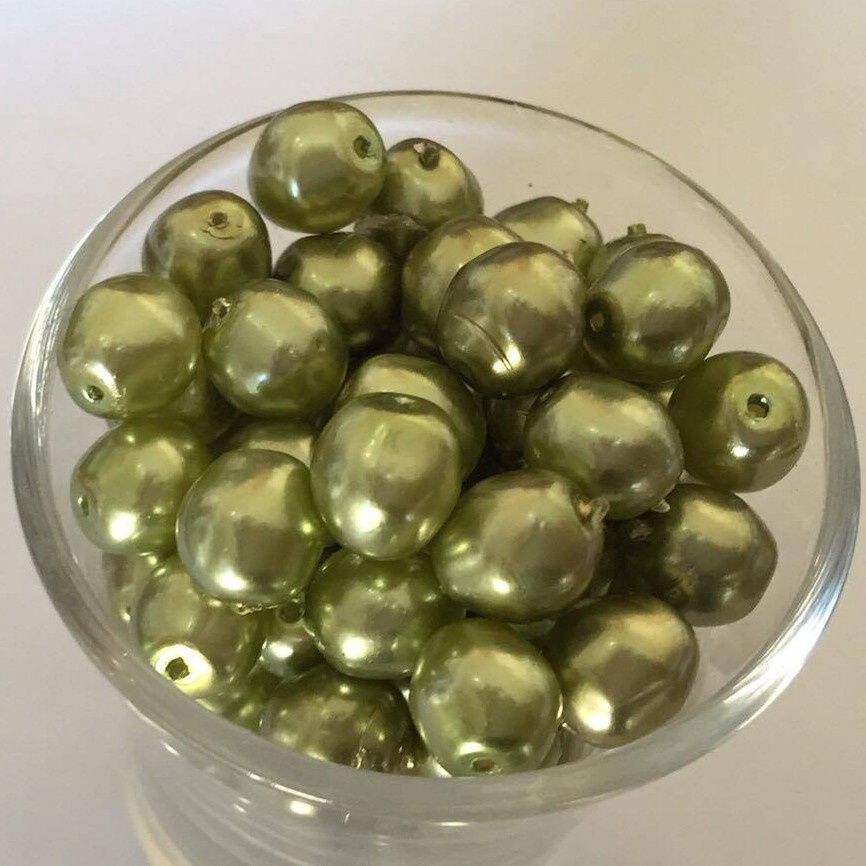 Czech GB Baroque Pearl - Olive 8x7mm
