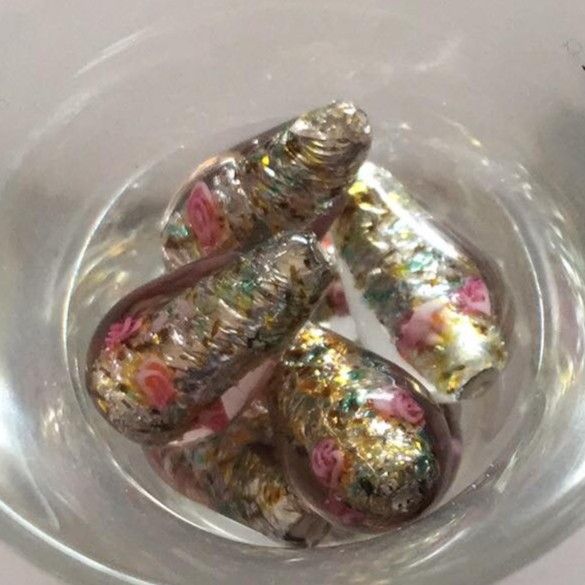 Czech Rose Drop - Clear 16x10mm