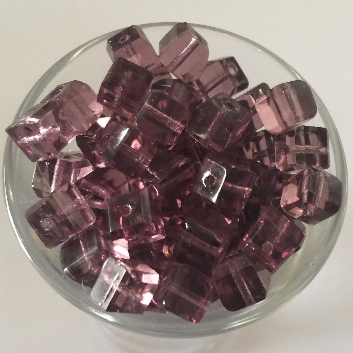 Chinese Faceted Cube - Amethyst 6mm