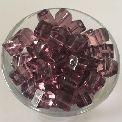 Chinese Faceted Cube - Amethyst 6mm
