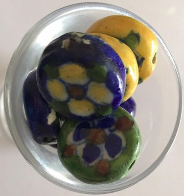 Jaipur Ceramic Floral Disc - Mixed 20x18mm