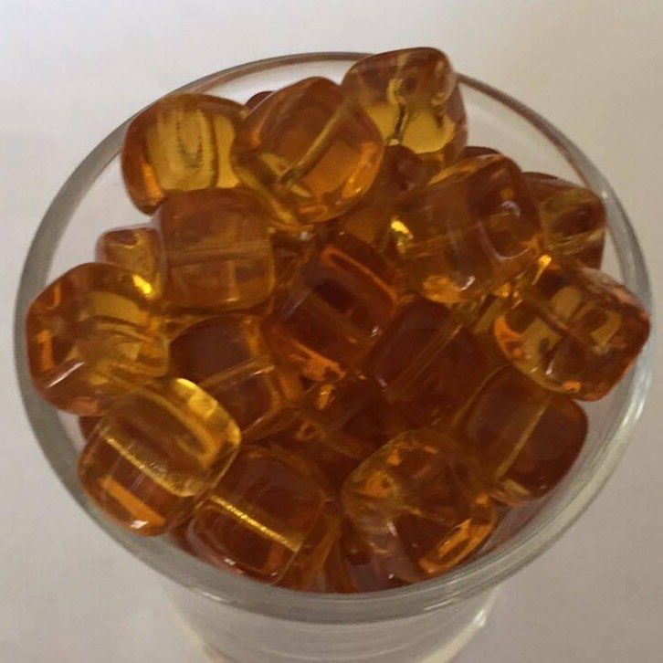 Czech Cube - Amber 8x11mm